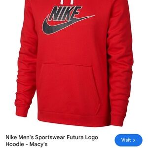 Nike Red Futura Logo Hoodie